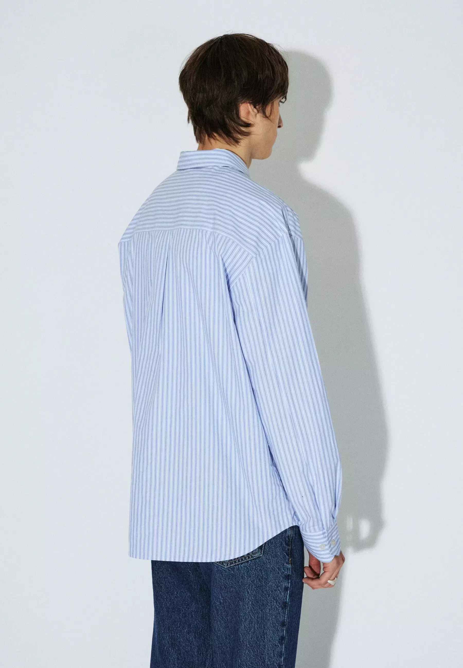 Dr. Denim Wes Shirt Hemd Gestreift Herren Hellblau
